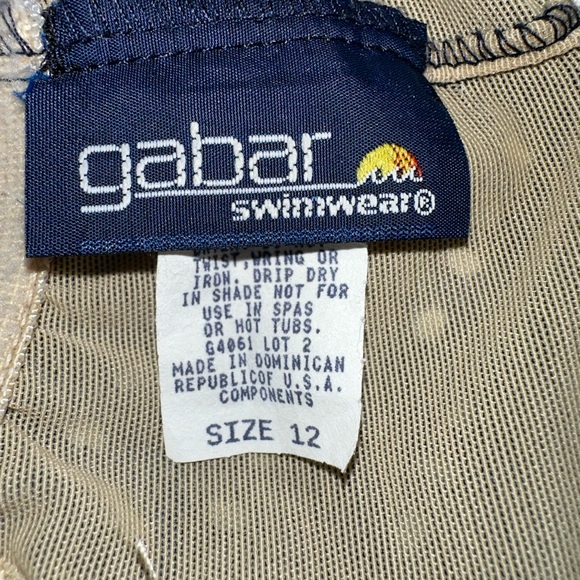 Vintage GABAR Swimdress Navy And White Dot White Trim Size 12 MINT CONDITION - Picture 7 of 7